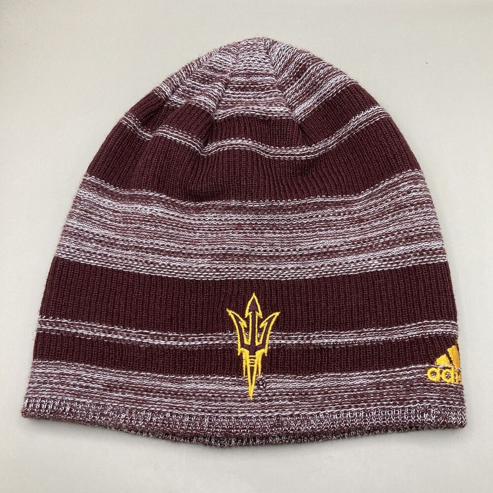 New! Arizona State Sun Devils Maroon Adidas Knit Cuff-less Beanie Hat *Sample*